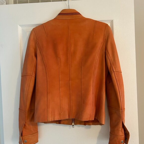 Danier Burnt Tangerine Leather Jacket with Zip-Out Lining – Size P (Fits XS–S) - Picture 7 of 8